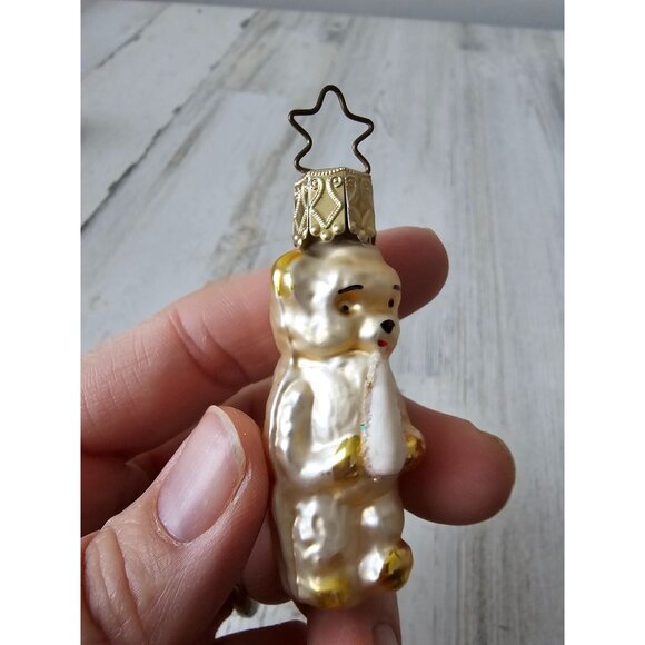 Inge glas bear ornament glass set vintage gold - Picture 2 of 10